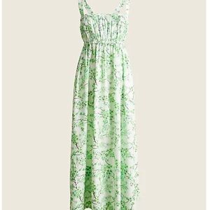 J. Crew Women’s 2X NWT Green Floral Smocked Maxi Dress